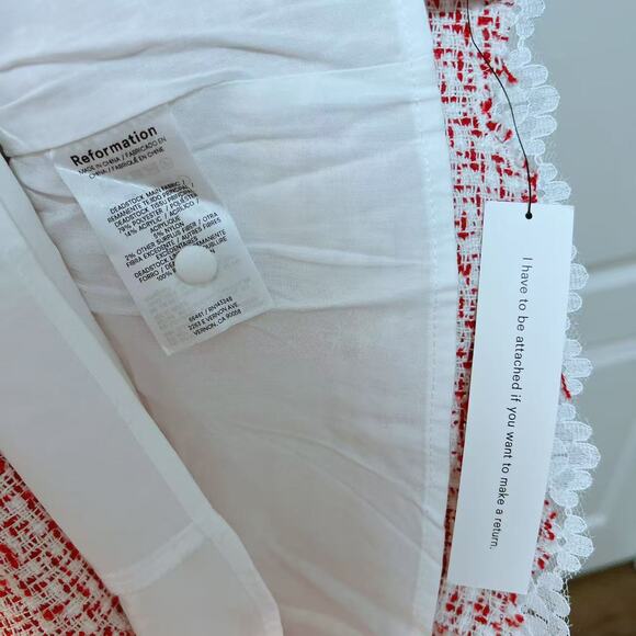 Reformation Anabella Button Mini Dress Short Sleeve Size 6 - Picture 7 of 7